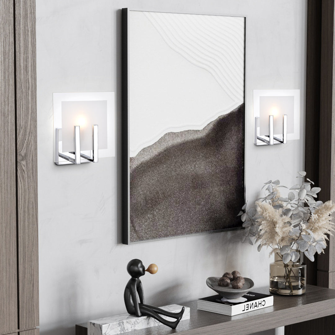 Maxax  1 - Light Dimmable Chrome Wall Sconce (Set of 2)  #19157-1CH