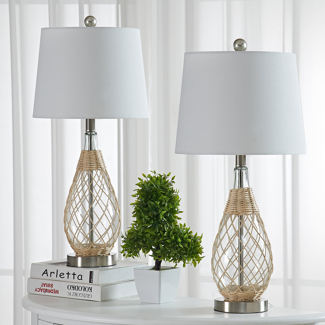 Maxax Clear Bedside Table Lamp Set (Set of 2) #T96-CL