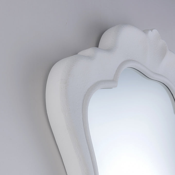 Clarity 32" X 24" Modern White Frame Asymmetrical Wall Mounted Mirror #31016