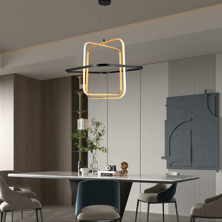 Maxax 3 - Light Modern Square Led Chandelier  #MX57632-BG-3P