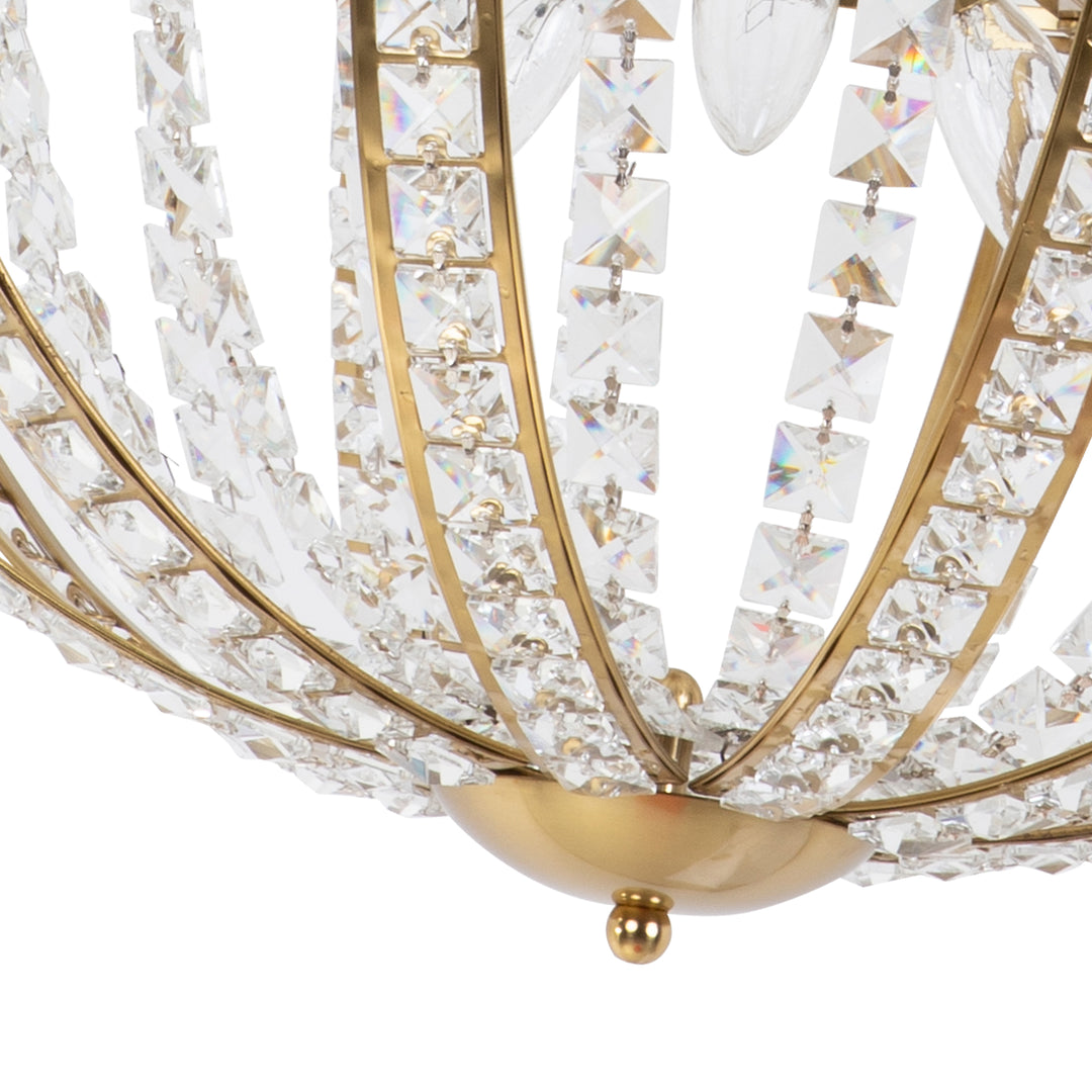 9 - Light Gold Crystal Dimmable Empire Chandelier #19222-9GD