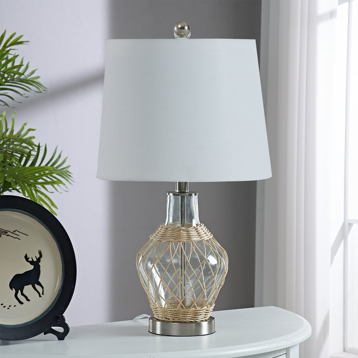 Maxax 22in Glass Coastal Nautical Table Lamps #T97