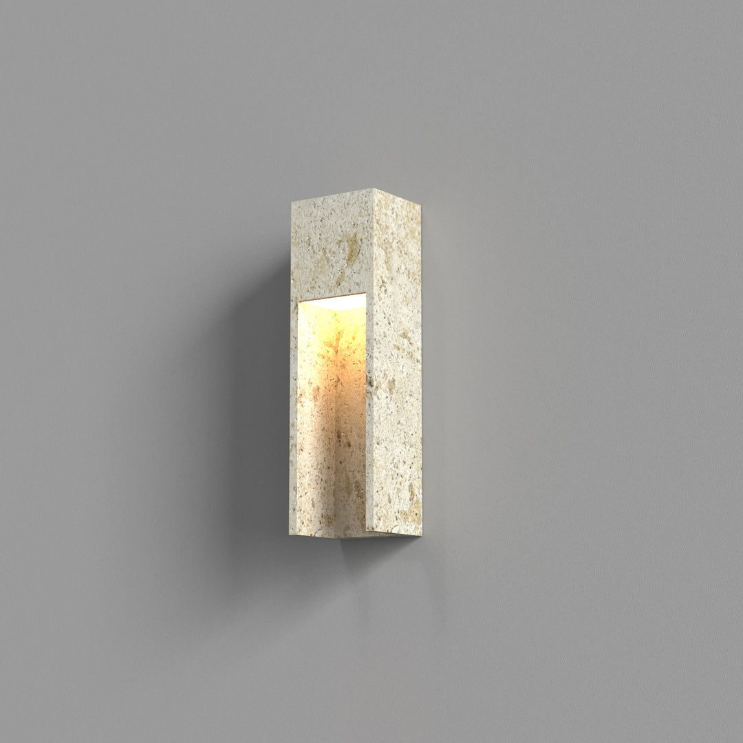 Breeze 18''H Dimmable White Travertine 80CRI LED Outdoor Wall Light #OW7110
