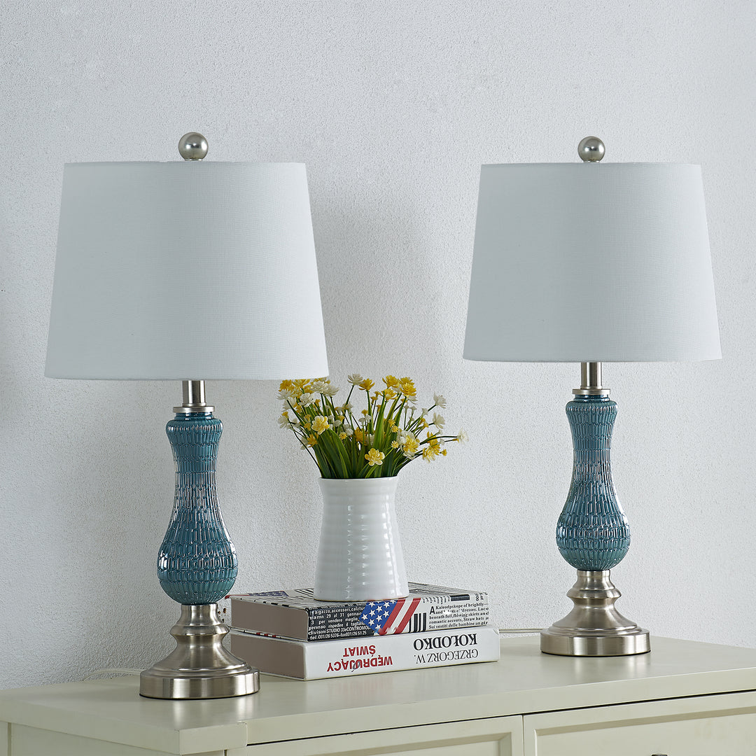 Maxax  23in Light Blue Bedside Lamp Set of 2#T93-LB