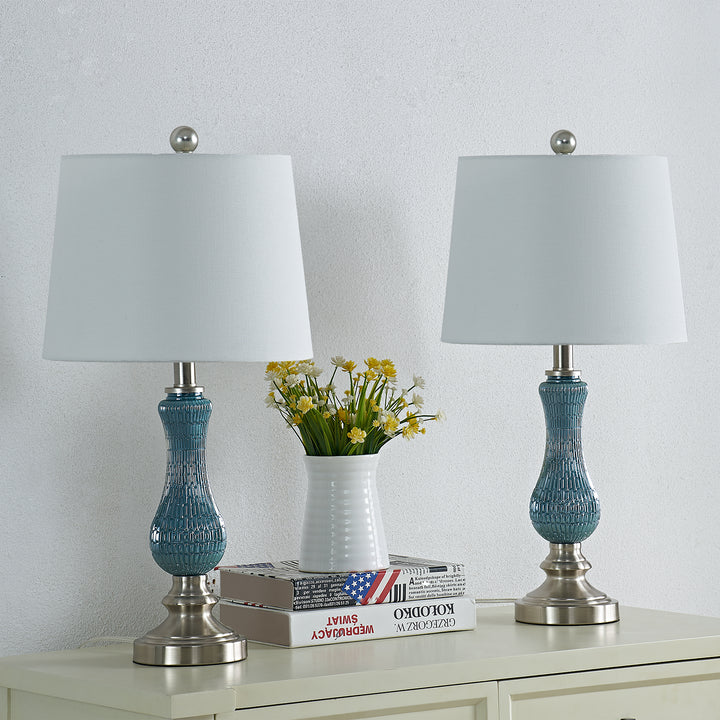 Maxax 23in Light Blue Bedside Lamp Set of 2 #T93