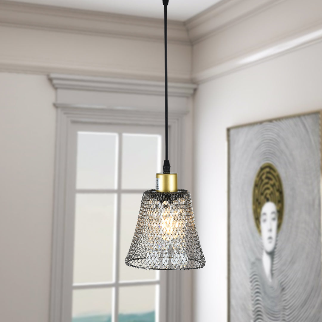 Maxax 1 - Light Single Cone Pendant with Accents #MX5008-P1BK