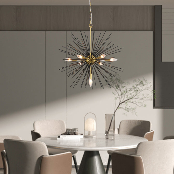 Maxax 7 - Light Sputnik Chandelier with Wrought Iron Accents #MX19030