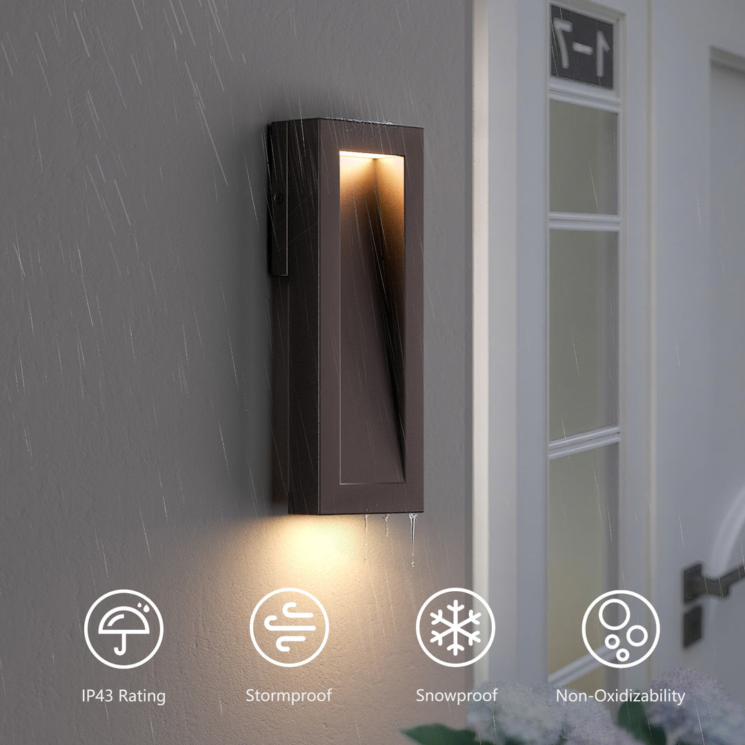 Solstice 15''H Dimmable Led Matte Black Iron Outdoor Wall Light #7085