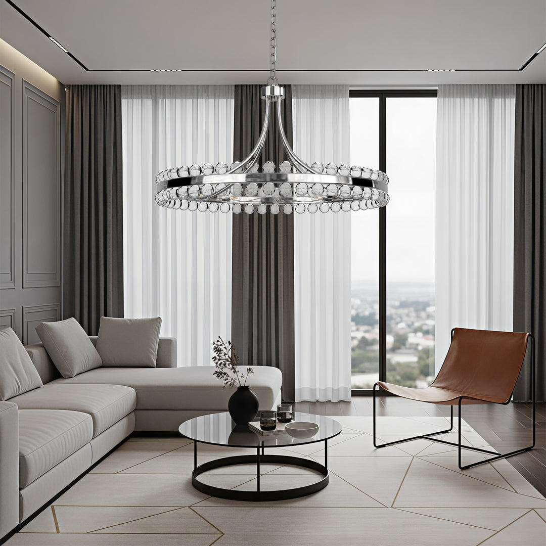 Brilliance Maxax 8 - Light Dimmable Wagon Wheel Chandelier #19217