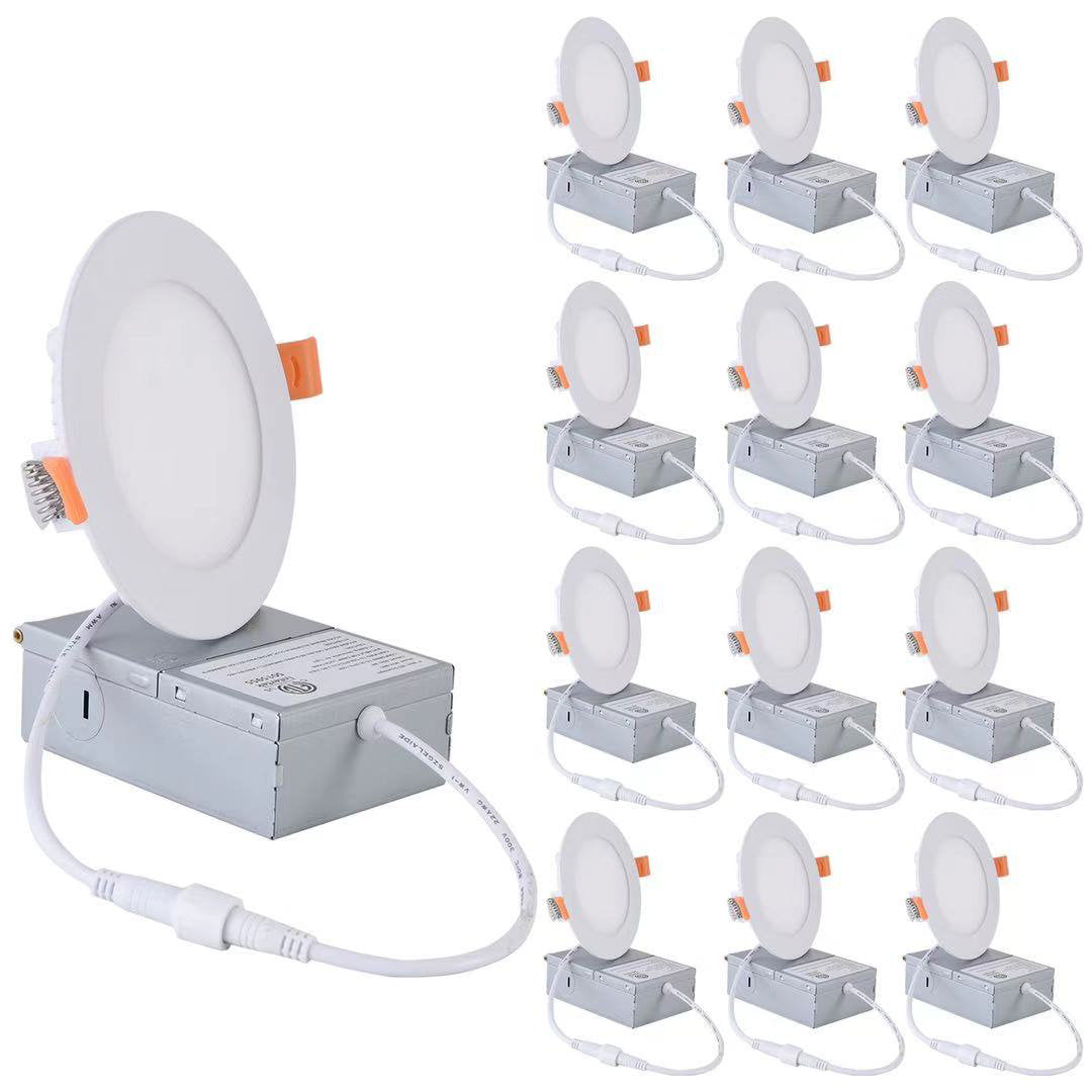 4 in. Canless Ultra-Thin 9-Watt CCT 5000K Remodel Integrated LED Recessed Light Kit (6-Pack) 