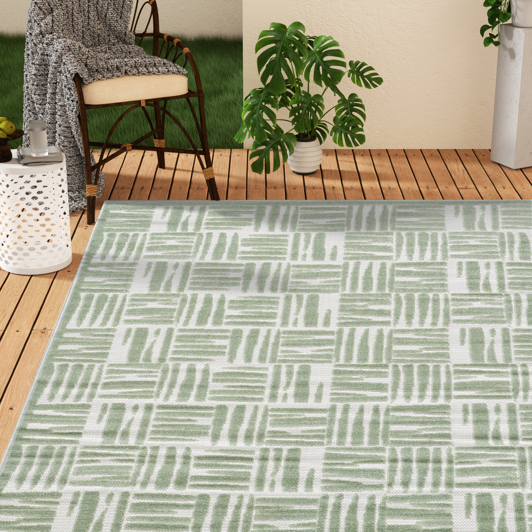 4modernhome Non-Slip Turkish Unfaded High-Low Indoor/Outdoor Area Rug For Patios, Deck, Porch Or Entryway #TO3