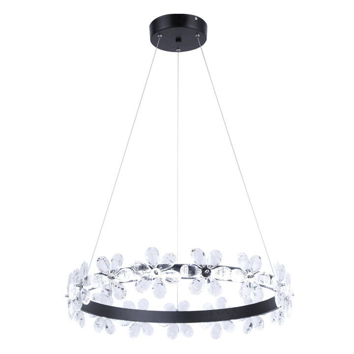 Maxax 1 - Light Ring LED Flower Shape Crystal Chandelier