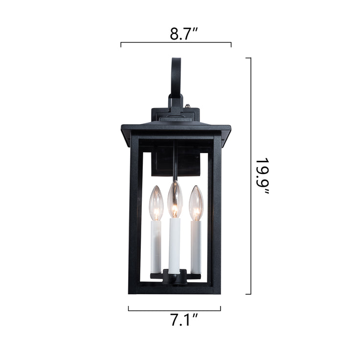 Maxax Outdoor Wall Lantern with Dusk to Dawn #2531-3WL