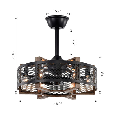 Maxax 11.81'' Ceiling Fan with Light Kit #26003-6BK