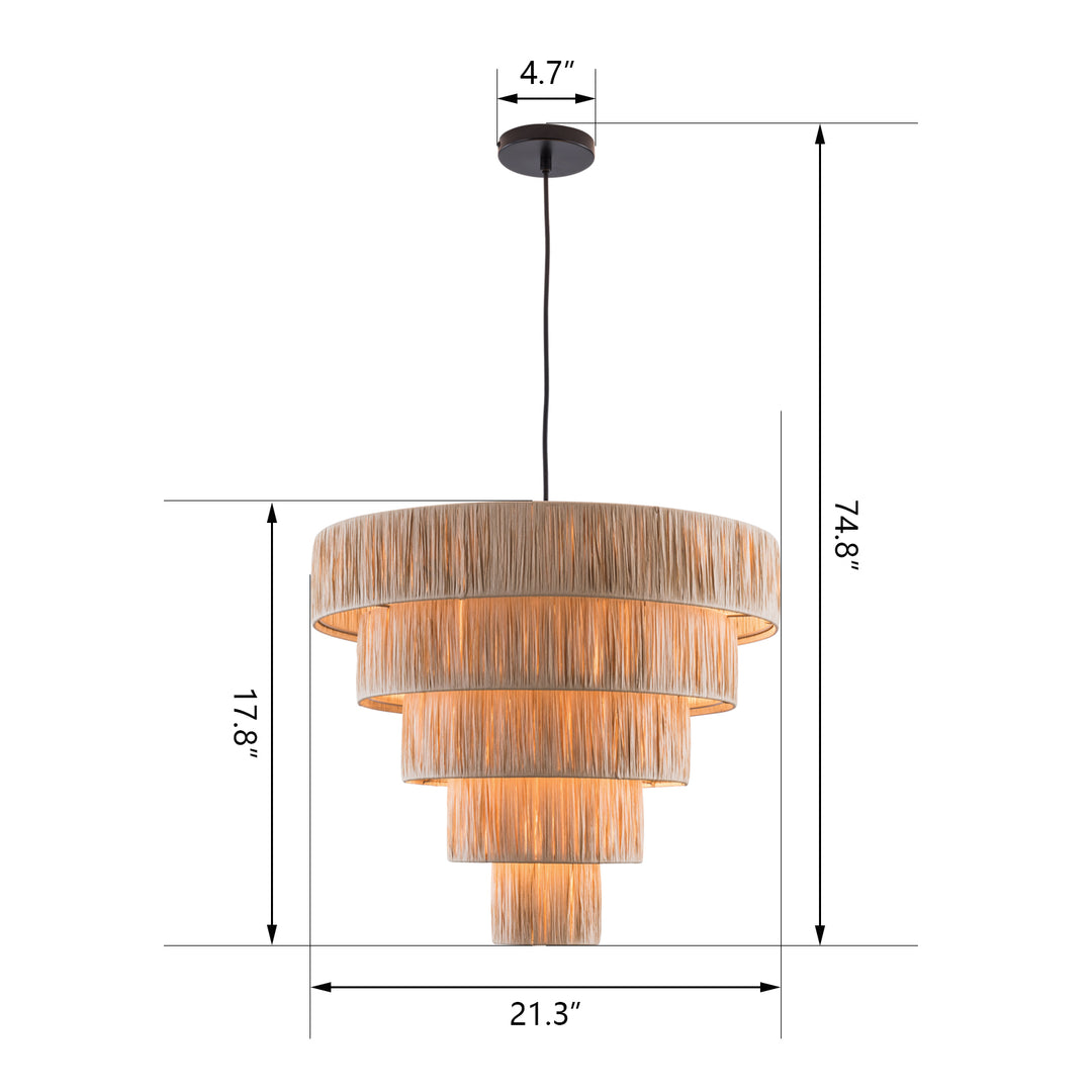 6 - Light Dimmable Tiered Chandelier #27005-P6WG