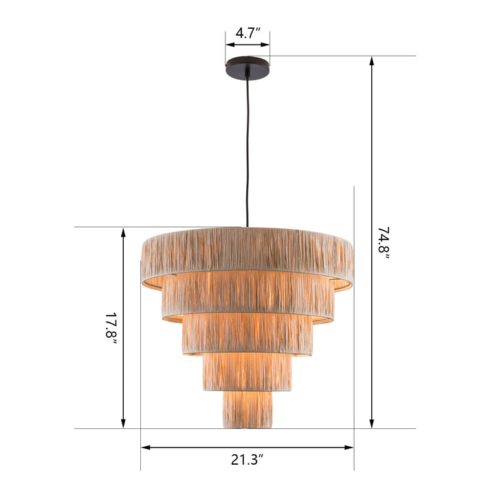 6 - Light Dimmable Tiered Chandelier #27005-P6WG