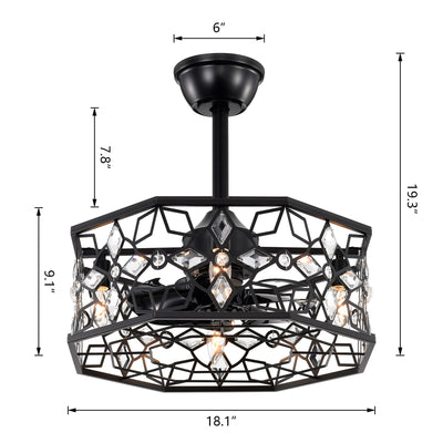 Maxax 11.81'' Ceiling Fan with Light Kit #26002-4BK