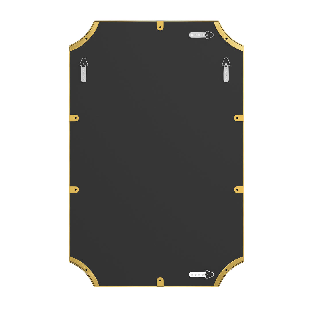Rectangular Gold Framed Wall Mirror, Stainless Steel Vanity Mirror for Bedroom & Living Room #45001