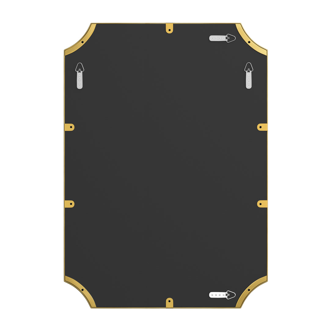 Rectangular Gold Framed Wall Mirror, Stainless Steel Vanity Mirror for Bedroom & Living Room #45001