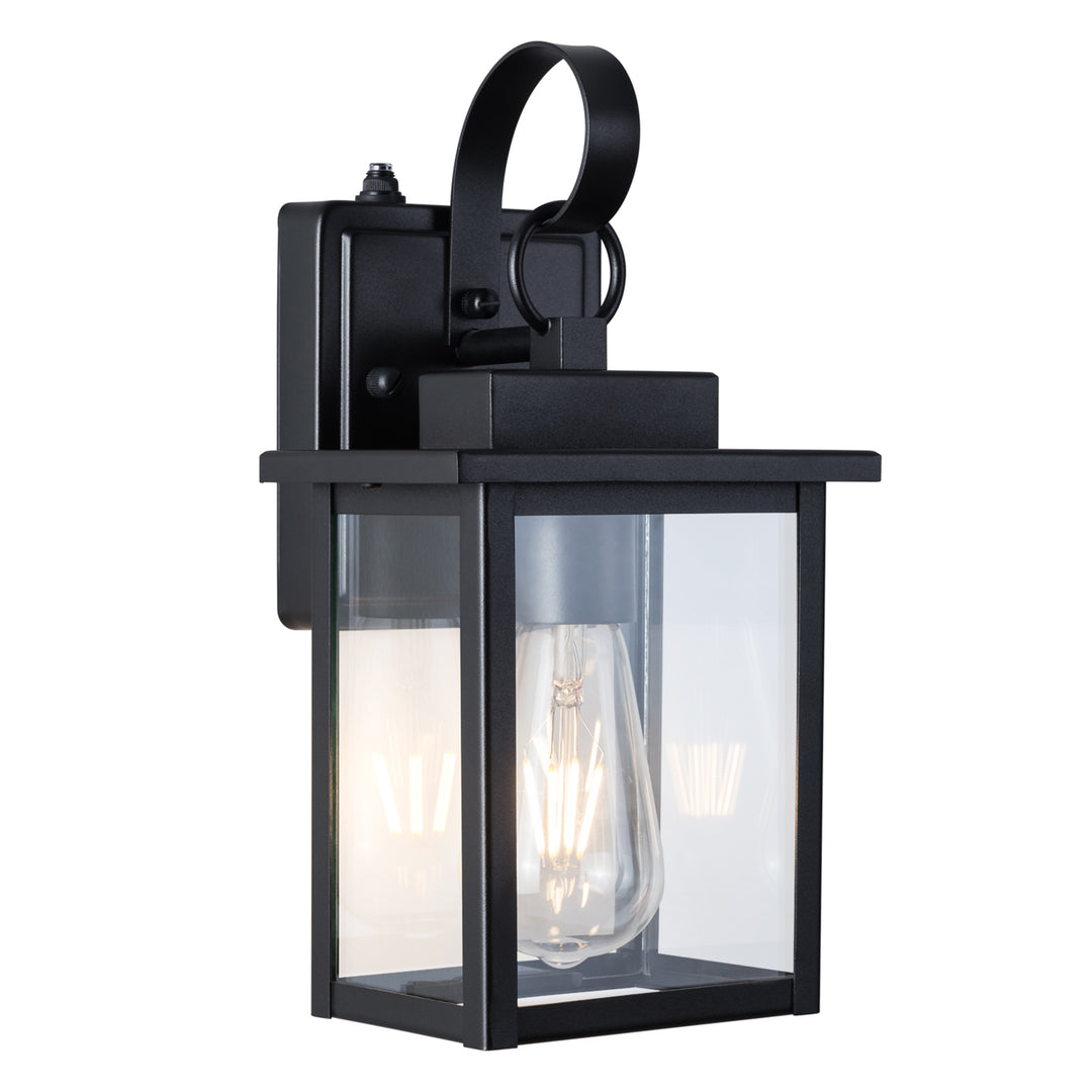 Maxax Dusk to Dawn 12" Outdoor Wall Light, Exterior Waterproof Wall Sconce, Matte Black Front Porch Light, Outside Wall Mount Lantern for House Garage Doorway (Bulb Include) #7041