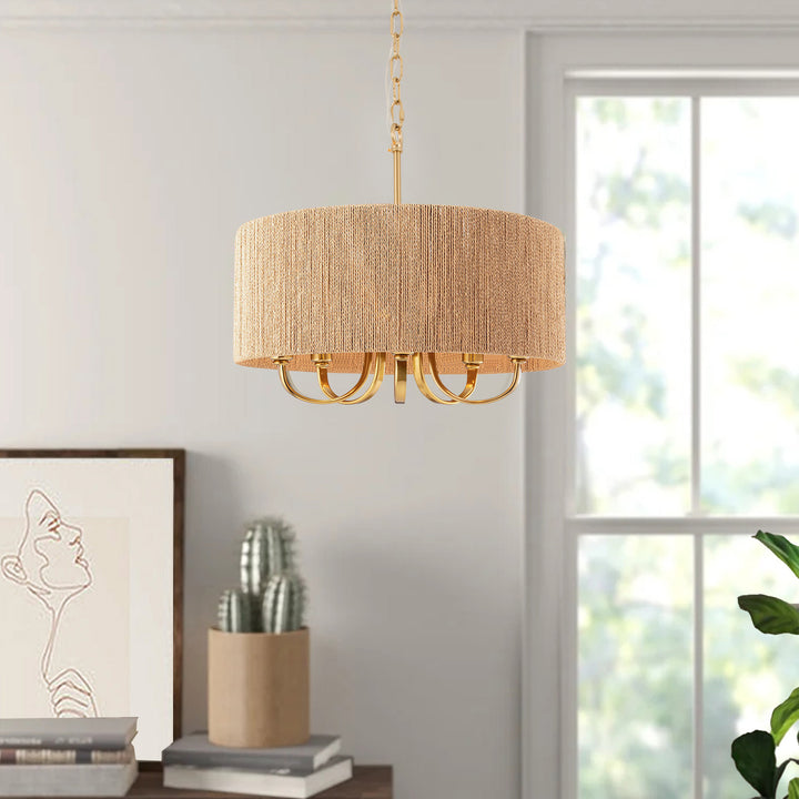 Maxax 5 - Light Dimmable Drum Chandelier #9005-5WD