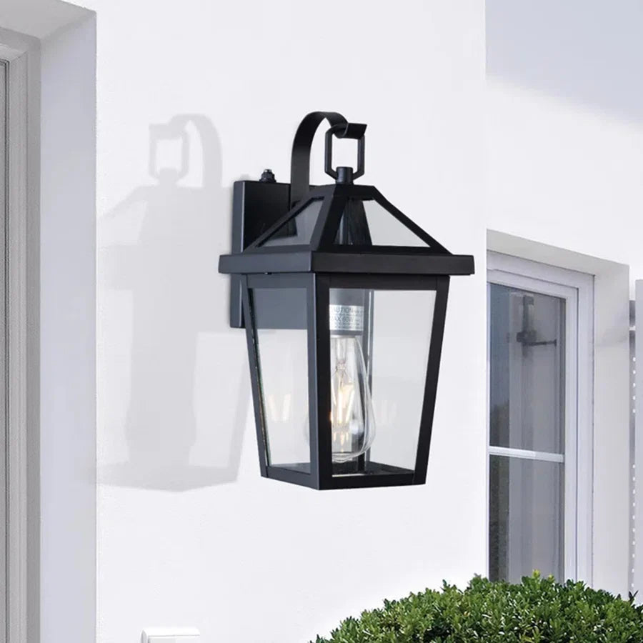 1 - Light Glass Outdoor Wall Lantern with Dusk to Dawn #7034