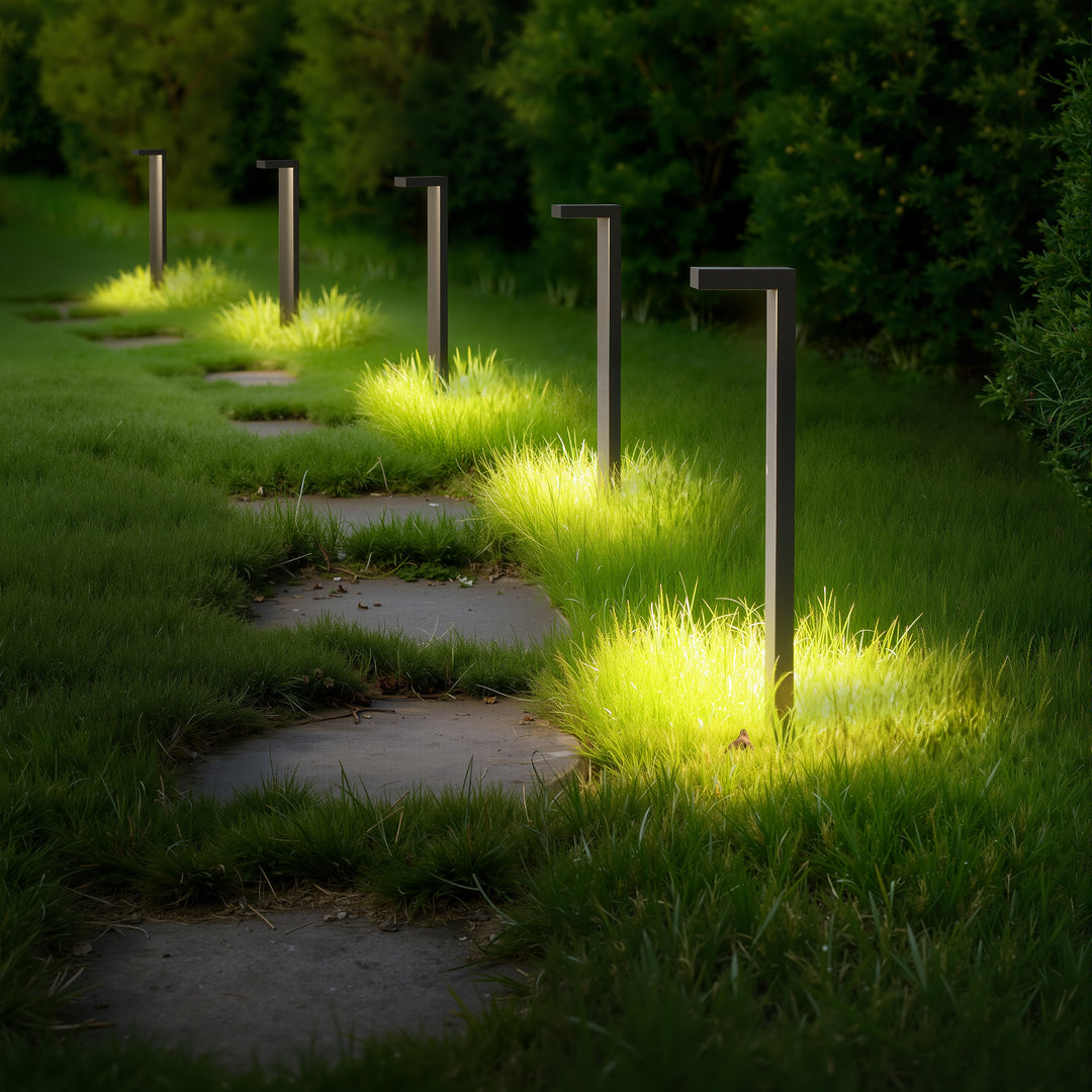 Starlight 19'' H LED Black Aluminum 4000K Outdoor Pathway Light with Etched Frosted Glass (Set of 2) #UG7095