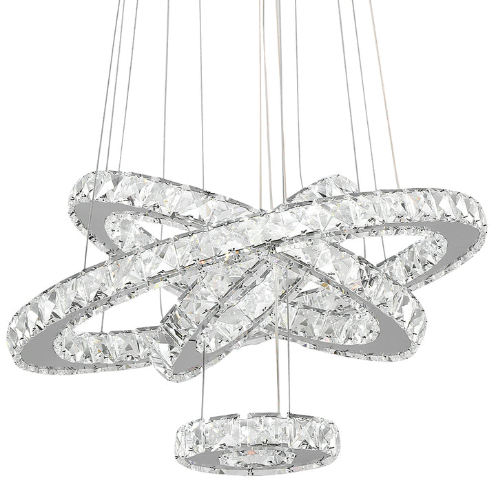 Maxax 4 - Light Unique Tiered LED Crystal Chandelier #YX-450