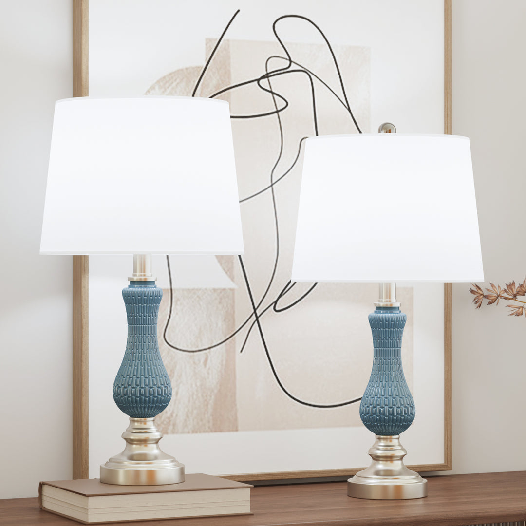 Maxax 23in Light Blue Bedside Lamp Set of 2 #T93