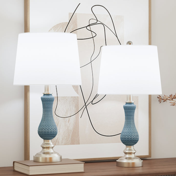 Maxax  23in Light Blue Bedside Lamp Set of 2#T93-LB