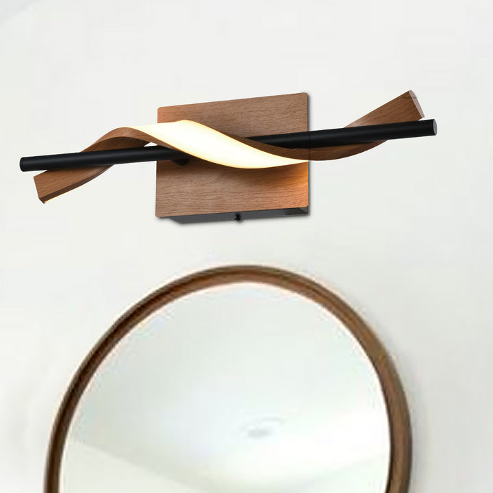 1 - Light 18"W Dimmable LED Brown Iron Vanity Light #MX21052