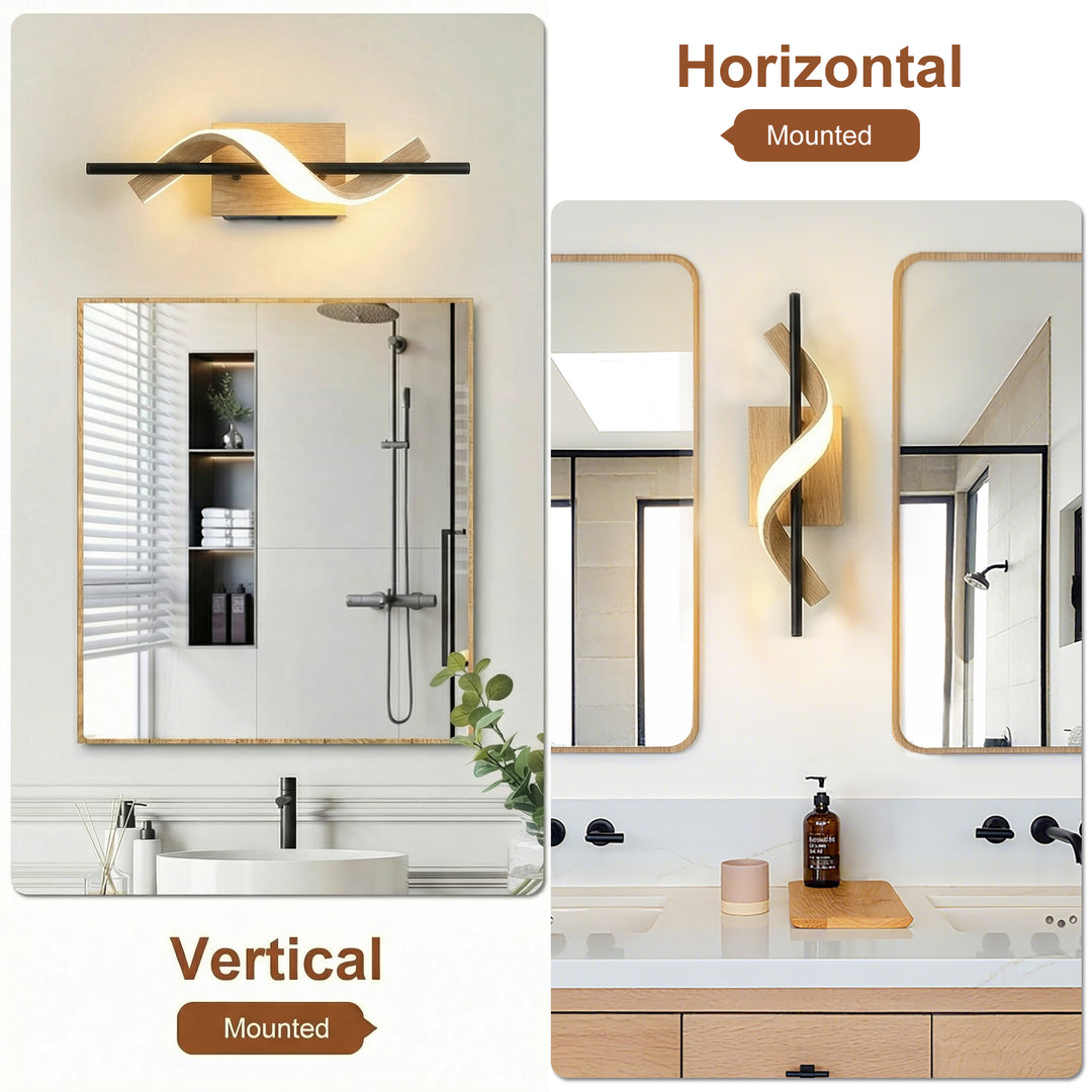 1 - Light 18"W Dimmable LED Brown Iron Vanity Light #MX21052
