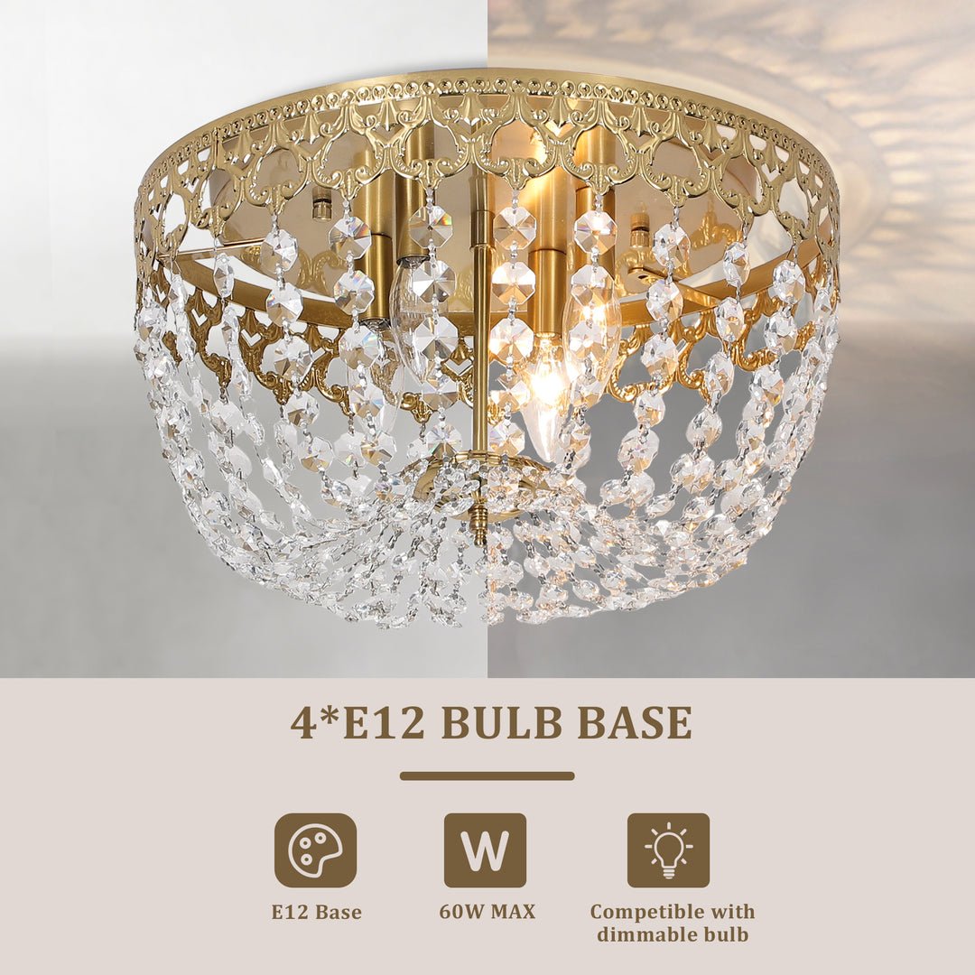 Maxax 4 - Light 15in Simple Bowl Flush Mount Ceiling Light #MX19132