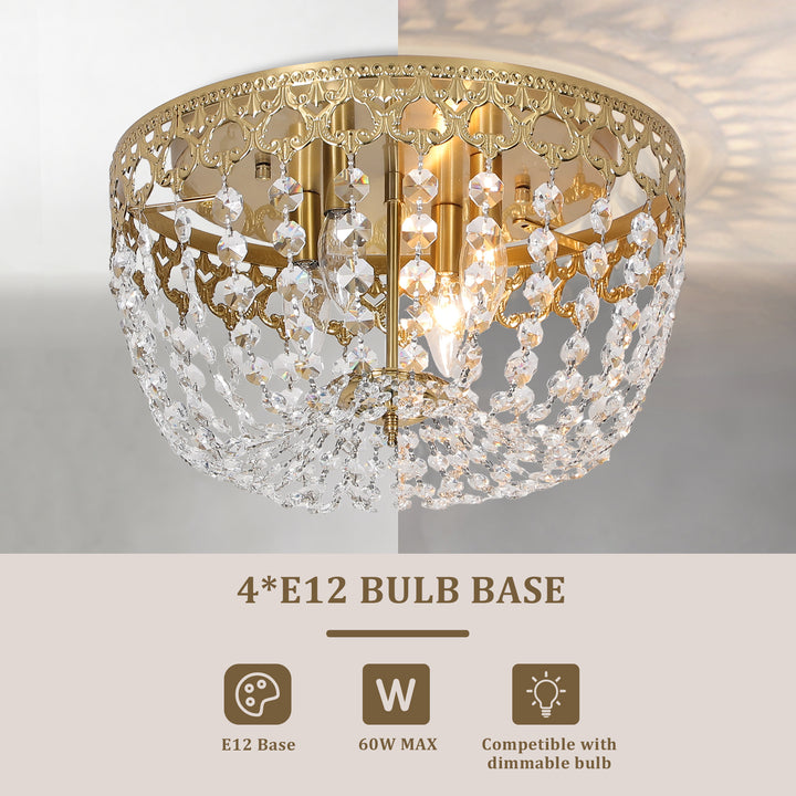 Maxax 4 - Light 15in Simple Bowl Flush Mount Ceiling Light #MX19132