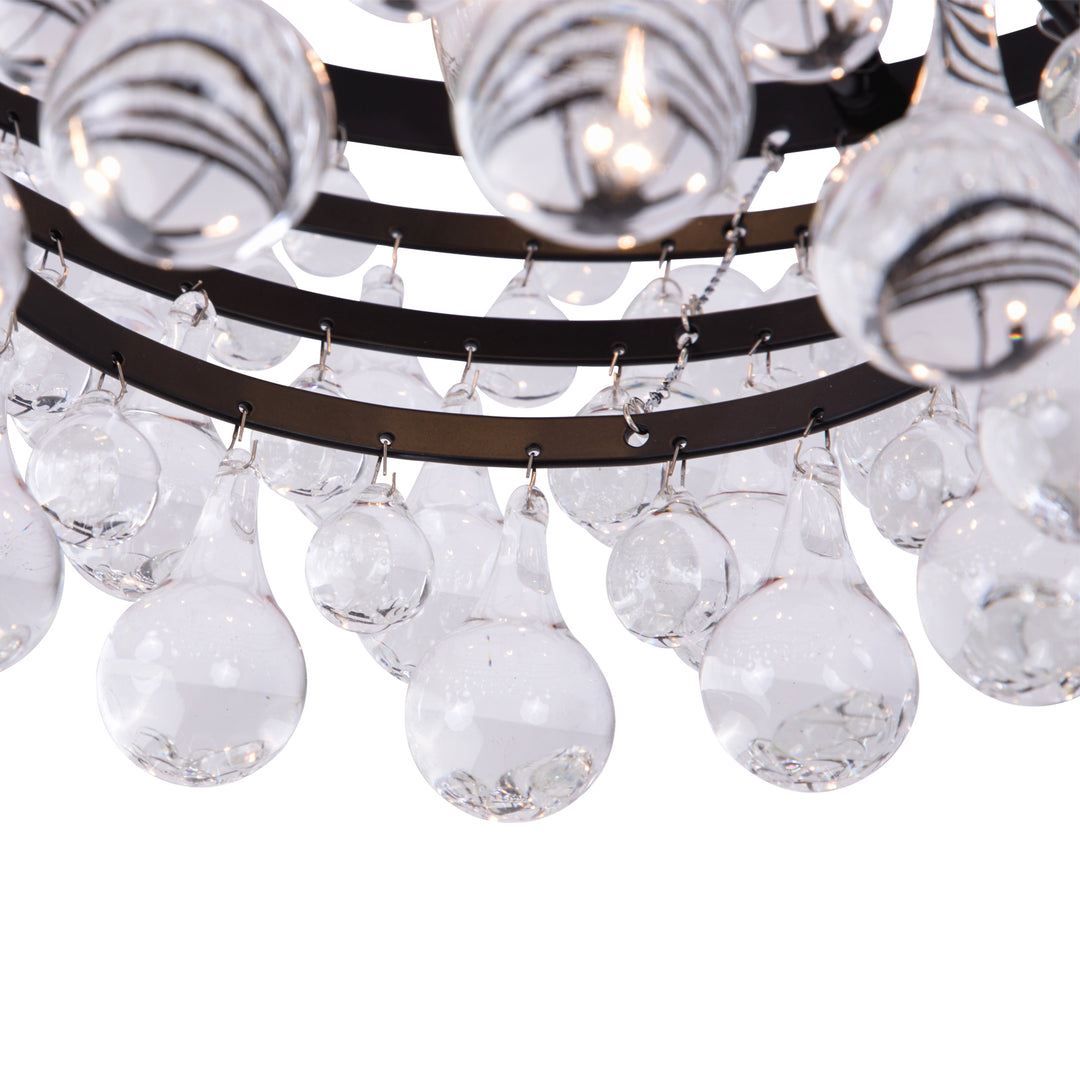 Maxax Crystal Semi Recessed Ceiling Light #19207-5BK