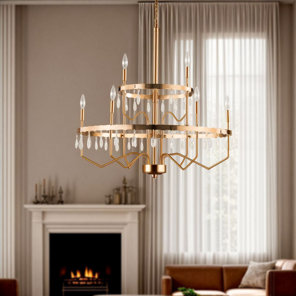 9 - Light Dimmable Tiered Chandelier #29002