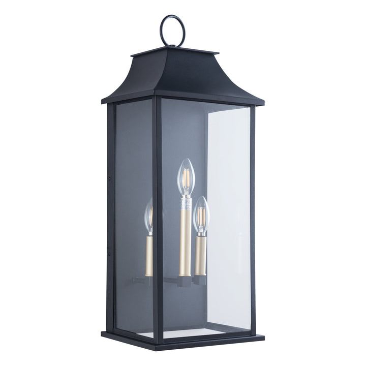 Lawyettle Smart Dusk to Dawn Outdoor Wall Lantern 3-Light, 25" Large Outdoor Light Fixture, Black Exterior Wall Light, Waterproof Outside Wall Sconce for House Porch Patio #7008