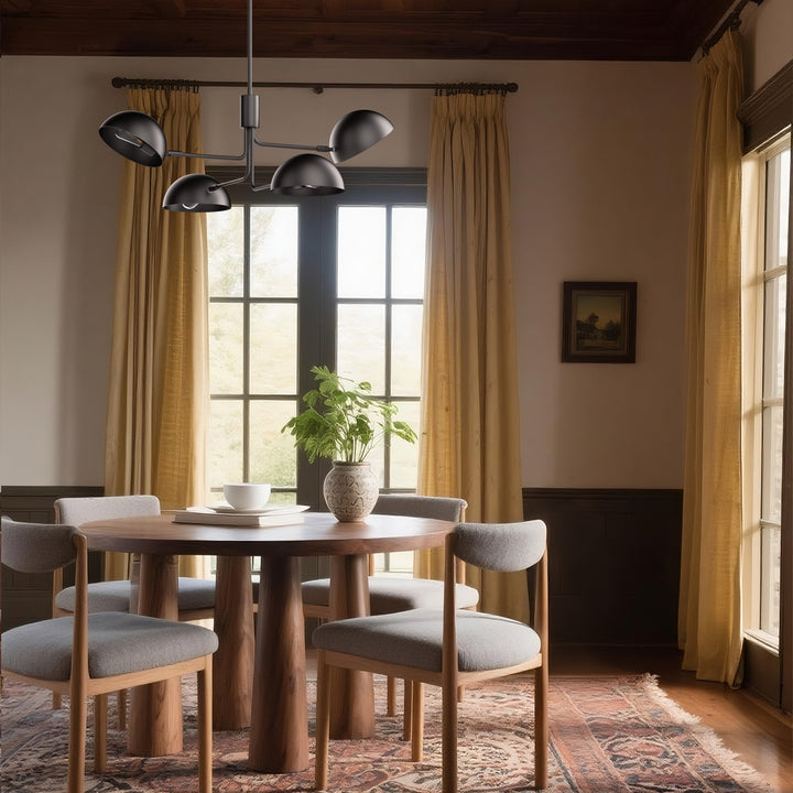 Glimmer 4-light 36" Gray/brass Modern Sputnik Chandelier With Electroplating Shade For Dining Room Or Kitchen #29030