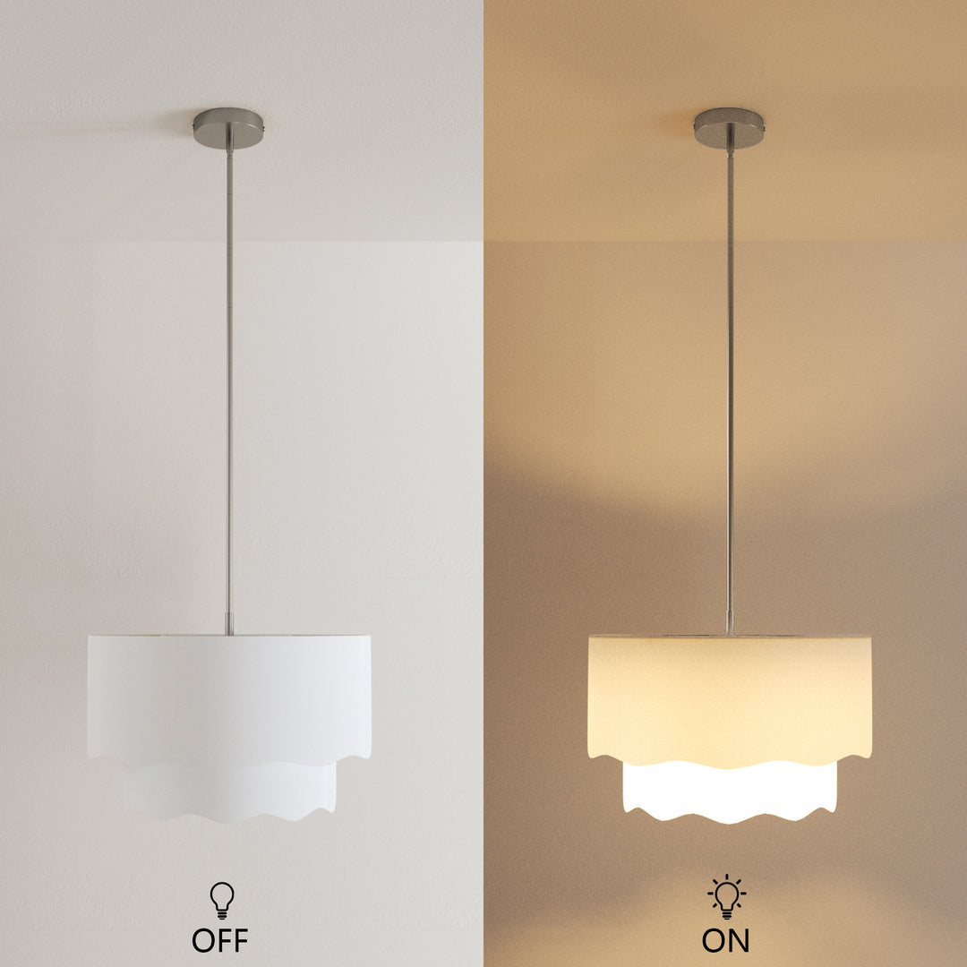 Twilight 3-Light Brass & White Modern Farmhouse Chandelier Light With Adjustable Height For Dining Room #39002