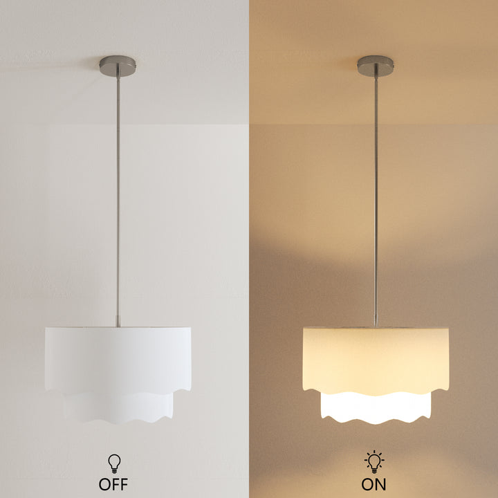 Twilight 3-Light Brass & White Modern Farmhouse Chandelier Light With Adjustable Height For Dining Room #39002