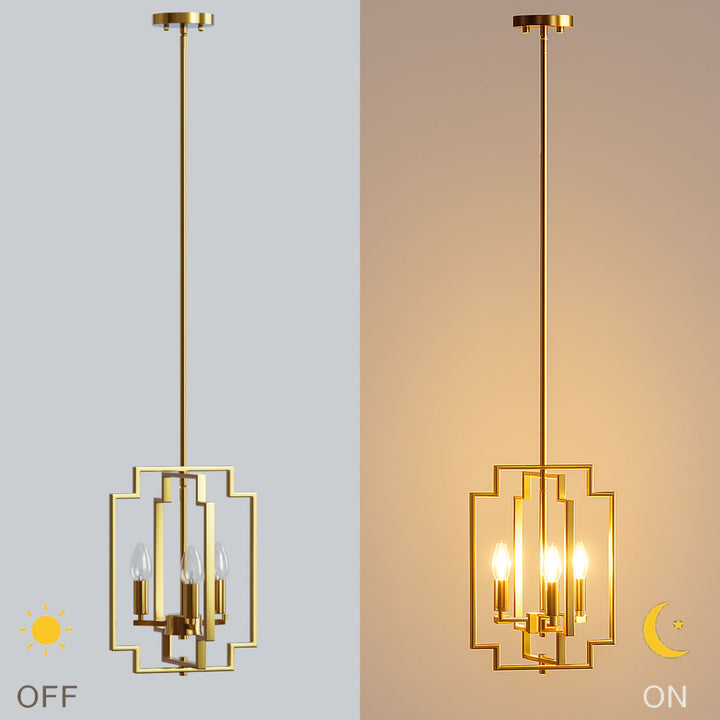 Maxax 3 - Light Lantern Square Chandelier with Wrought Iron Accent #MX1920