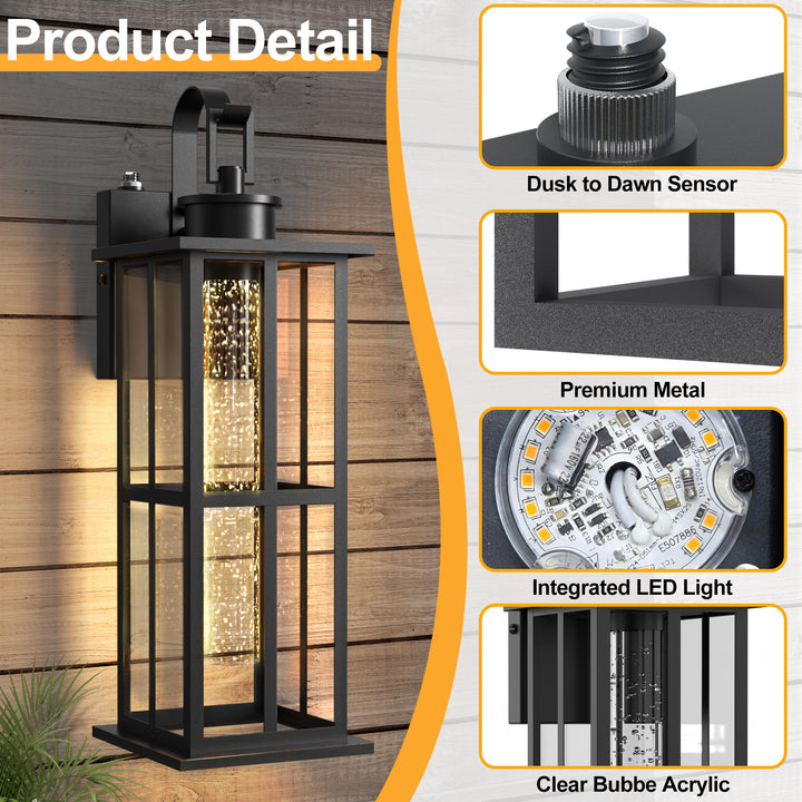 Veranda 20'' H Dimmable Led Black Iron Outdoor Wall Light #OW7108