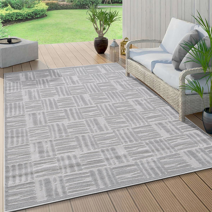 Green Textured Grid Pattern Indoor/Outdoor Carpet #TO3001