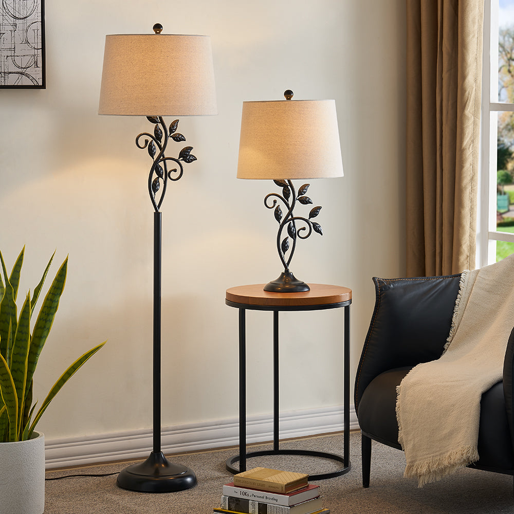 62" Farmhouse Iron Floor Lamp with 3 Way Dimmable Rotary Switch Standing Lamp for Living Room Bedroom #F04