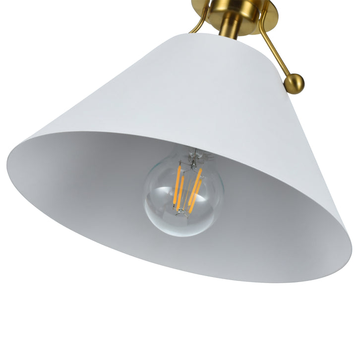 1 - Light Cone Pendant With Wrought Iron Accents #MX5012