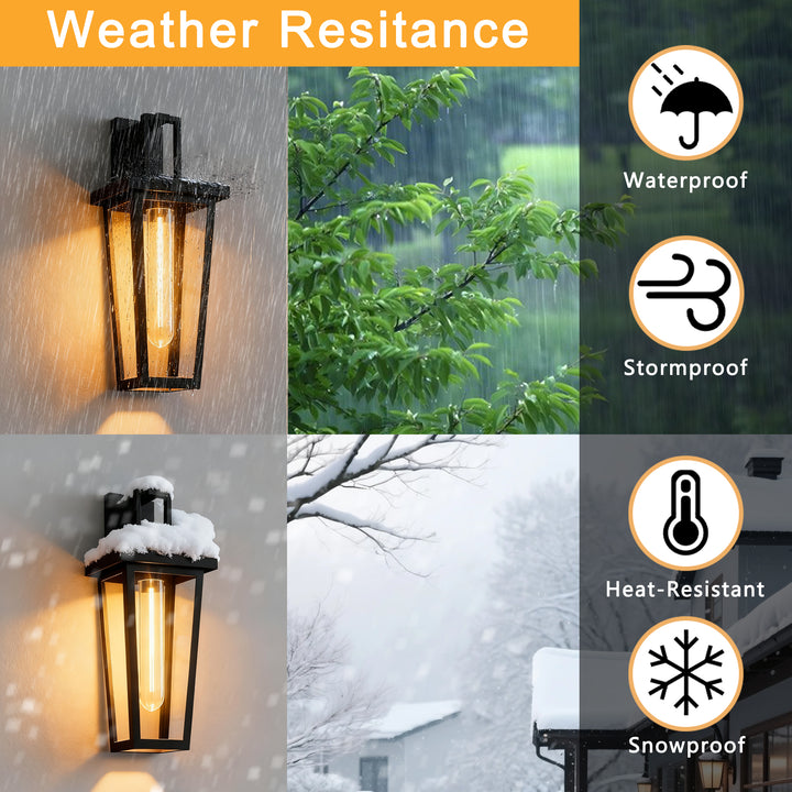 Solstice 16''H Black Wrought Iron Clear Tempered Glass Outdoor Wall Light With Dusk To Dawn #OW7097