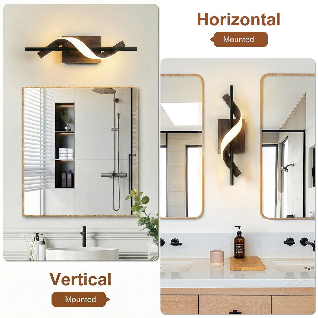 1 - Light 18"W Dimmable LED Brown Iron Vanity Light #MX21052