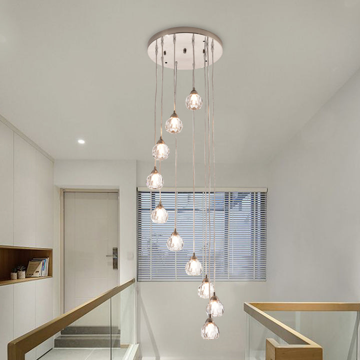 Maxax 10 - Light Stairway Spiral Chandelier for Foyer #MX19053