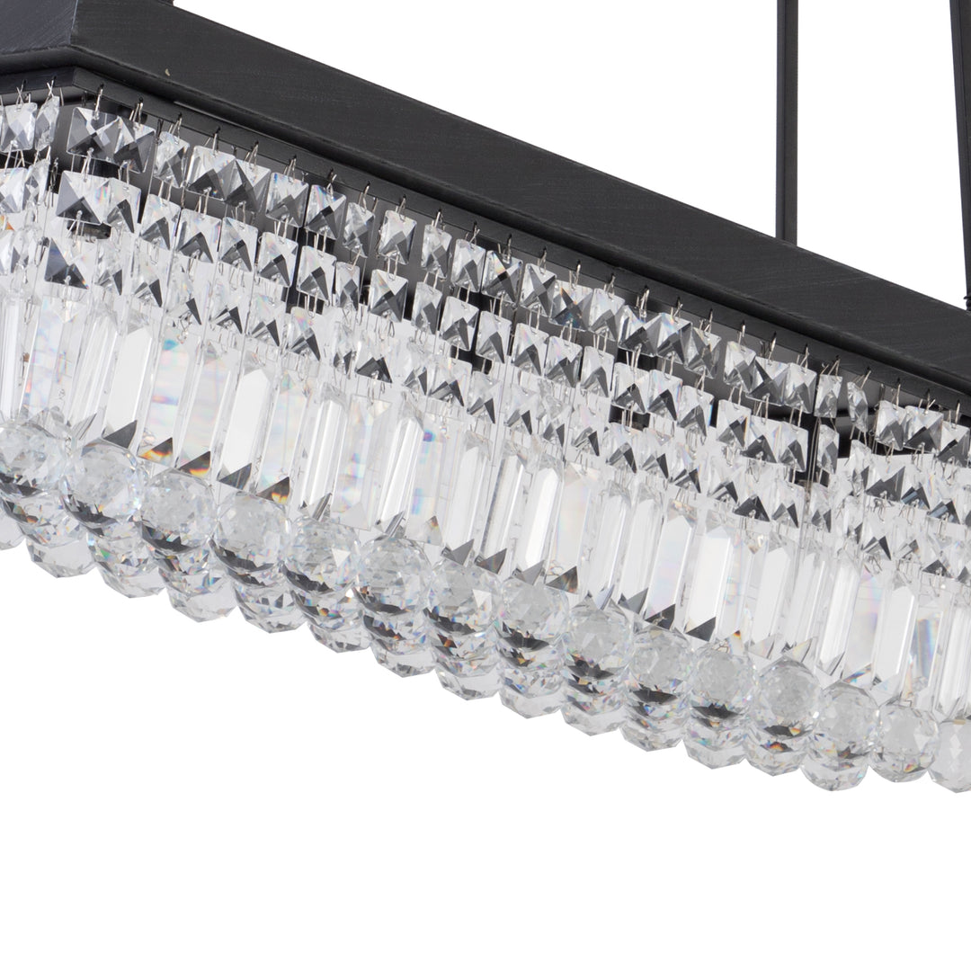 Maxax 5 - Light Kitchen Island Tiered Pendant With Crystal Accents #19189-5BK