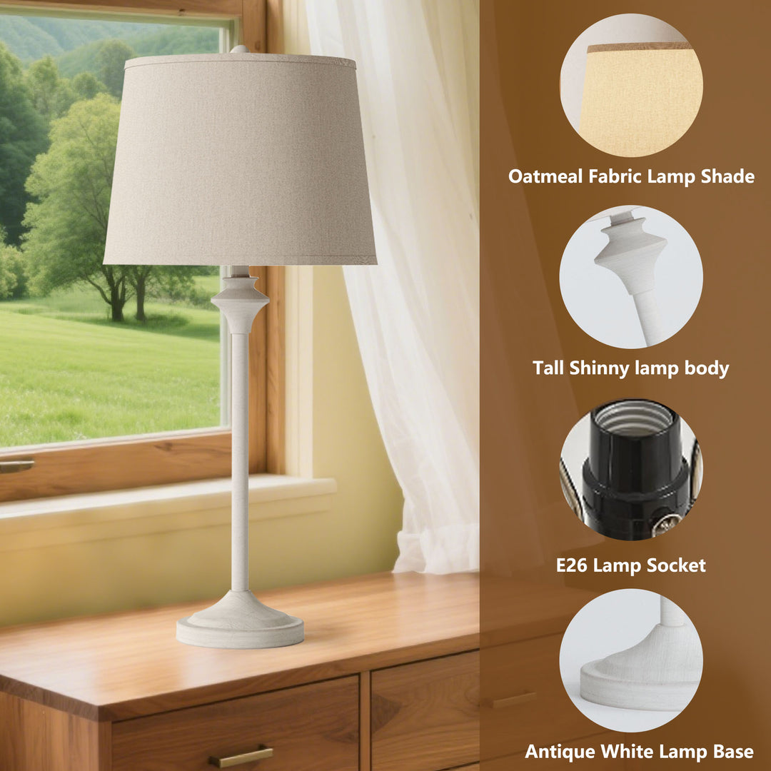 Maxax Metal Buffet Lamp with Oatmeal shade (Set of 2) #T13